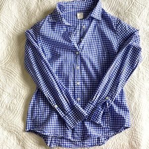 jcrew perfect shirt - blue and white checkered